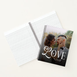 Moderne liefde op maat trouwfoto's 2 foto's koppel notitieboek