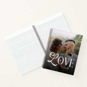 Moderne liefde op maat trouwfoto's 2 foto's koppel notitieboek