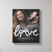 Moderne Liefde Pijl Typografie Koppel Aangepaste F Canvas Afdruk (Voorkant)