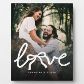 Moderne Liefde Pijl Typografie Koppel Aangepaste F Fotoplaat (Voorkant)