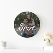 Moderne Liefde Pijl Typografie Koppel Aangepaste F Grote Klok (Huis)