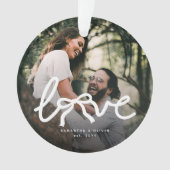 Moderne Liefde Pijl Typografie Koppel Aangepaste F Ornament (voorkant)