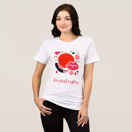 Moderne liefde Pop kunst Tri-Blend Shirt (Voorkant volledig)