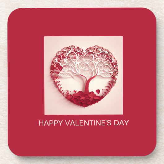 Moderne Liefde & Rode Valentijnsdag Harten Bier Onderzetter (Voorkant)