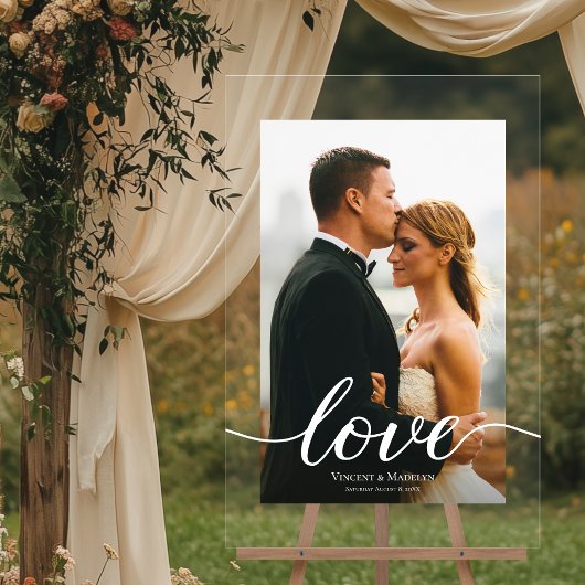 Moderne liefde script op maat gemaakte foto acryl  bord