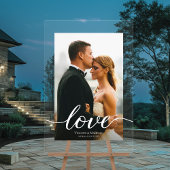 Moderne liefde script op maat gemaakte foto acryl  bord