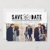 Moderne liefde sparen de Datum Foto Collage Save The Date (Voorkant)