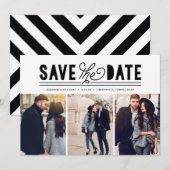 Moderne liefde sparen de Datum Foto Collage Save The Date (Voorkant / Achterkant)