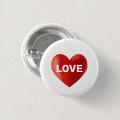 Moderne LIEFDE Tekst en Hart Ronde Button 3,2 Cm (Voorkant /achterkant)