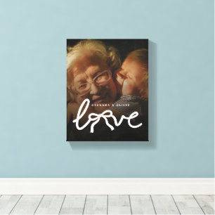 Moderne Liefde Typografie Oma Aangepast Foto Cadea Canvas Afdruk