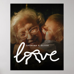 Moderne Liefde Typografie Oma Aangepast Foto Cadea Poster