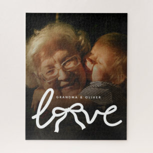 Moderne Liefde Typografie Oma Persoonlijke Foto Ca Legpuzzel