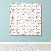 Moderne "Liefde" typografie op perkament, Canvas Afdruk (Insitu (Houten vloer))