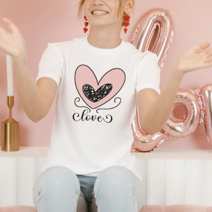 Moderne Liefde Typografie Schattigee Harten Valent T-shirt