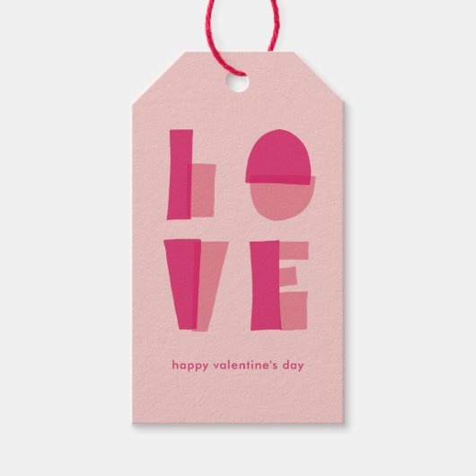 Moderne Liefde Typografie Valentijnsdag Cadeaulabel (Voorkant)