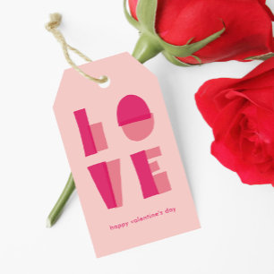 Moderne Liefde Typografie Valentijnsdag Cadeaulabel