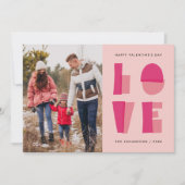 Moderne Liefde Typografie Valentijnsdag Foto Feestdagenkaart (Voorkant)