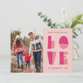 Moderne Liefde Typografie Valentijnsdag Foto Feestdagenkaart (Staand voorkant)