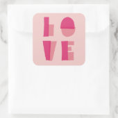 Moderne Liefde Typografie Valentijnsdag Vierkante Sticker (Tas)