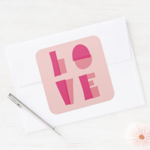 Moderne Liefde Typografie Valentijnsdag Vierkante Sticker