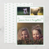 Moderne Liefde | Vakantie Nieuwjaar Fotocollagekaa Feestdagenkaart (Voorkant / Achterkant)