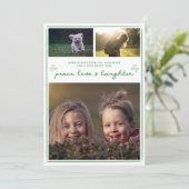 Moderne Liefde | Vakantie Nieuwjaar Fotocollagekaa Feestdagenkaart (Staand voorkant)