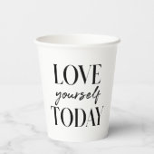 Moderne liefde vandaag de dag, positief citaat papieren bekers (Achterkant)