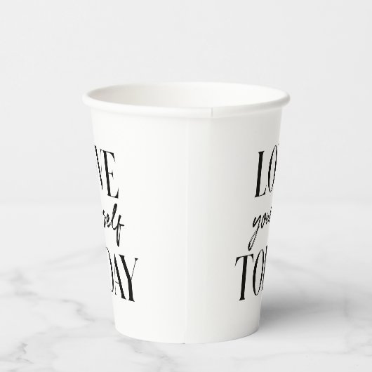 Moderne liefde vandaag de dag, positief citaat papieren bekers (Rechts)