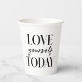 Moderne liefde vandaag de dag, positief citaat papieren bekers (Voorkant)