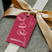 Moderne "Liefde" Viva Magenta Cadeaulabel