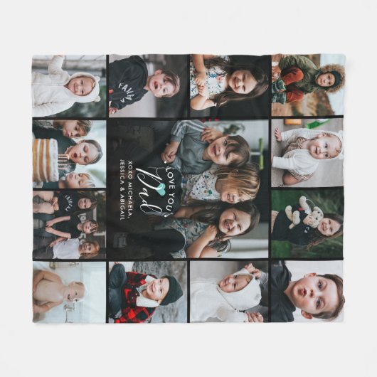 Moderne liefde voor je vader/papa/andere fotocolla fleece deken (Voorkant (Horizontaal))