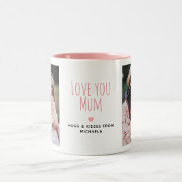 Moderne Liefde voor jou Mama 2 foto's & persoonlij Tweekleurige Koffiemok