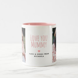 Moderne Liefde voor jou Mama 2 Foto's & Persoonlij Tweekleurige Koffiemok