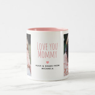 Moderne Liefde voor Mama 2 Foto's & Persoonlijk Be Tweekleurige Koffiemok