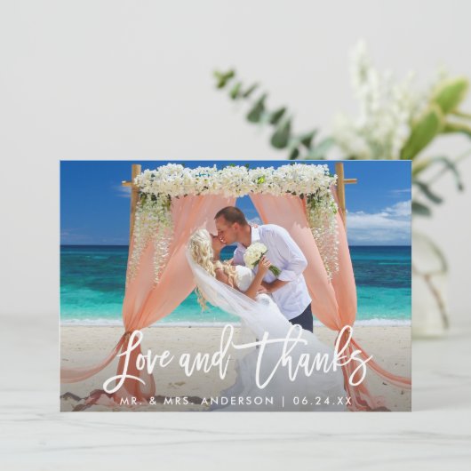 Moderne liefde voor penseel en Bedankt bruiloft (Staand voorkant)