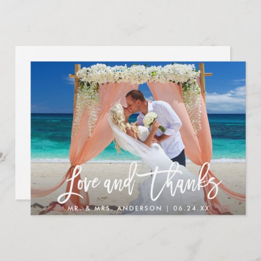 Moderne liefde voor penseel en Bedankt bruiloft (Voorkant / Achterkant)