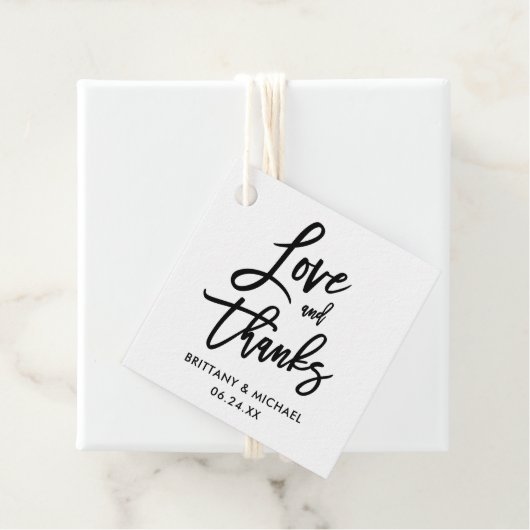 Moderne liefde voor penseel en Bedankt bruiloft Bedankjes Labels (In situ)