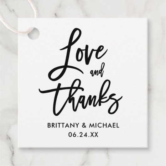 Moderne liefde voor penseel en Bedankt bruiloft Bedankjes Labels (Voorkant)
