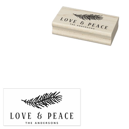 Moderne Liefde & Vrede Pijnnaalden Vakantie Rubberstempel (Gestempeld)