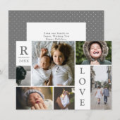 Moderne Liefde Wit Kleurblok Familie Foto Collage Feestdagenkaart (Voorkant / Achterkant)