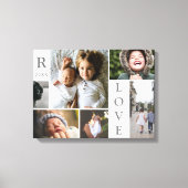 Moderne Liefde Witte Kleur Blok Familie Fotocollag Canvas Afdruk (Voorkant)
