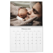 Moderne Liefde Witte Kleur Blok Familie Fotocollag Kalender (Feb 2026)