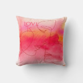 Moderne Liefde Worpkussen - Waterverf Paar Kunst Kussen (Voorkant)