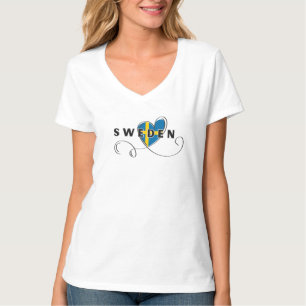 Moderne Liefde Zweden Vlag Zweeds Aandenken T-shirt