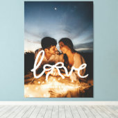 Moderne liefdesboog typografie koppel aangepaste f canvas afdruk (Insitu (Houten vloer))