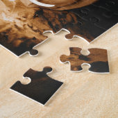 Moderne liefdesboog typografie koppel aangepaste f legpuzzel (Zijkant)