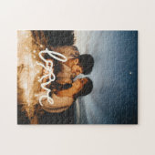 Moderne liefdesboog typografie koppel aangepaste f legpuzzel (Horizontaal)