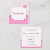 Moderne liefdesbrief — envelop voor klanten bedank vierkante visitekaartje (Voorkant / Achterkant)