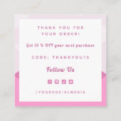 Moderne liefdesbrief — envelop voor klanten bedank vierkante visitekaartje (Achterkant)