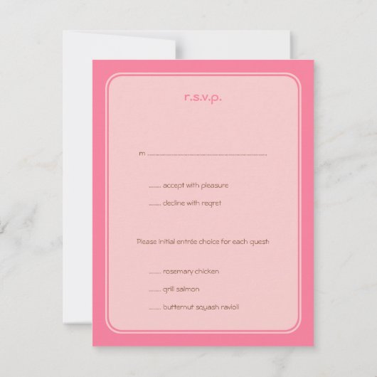 Moderne liefdesduiven roze huwelijksreactie kaart (Achterkant)